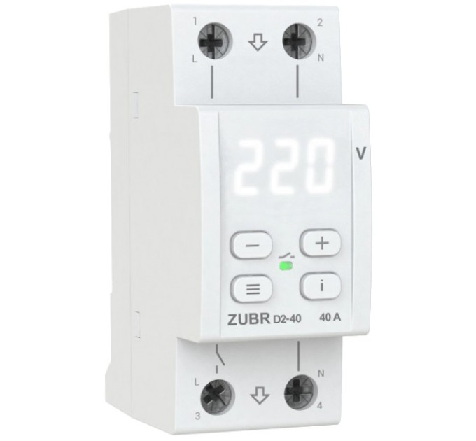 Реле напруги ZUBR D2-40 (max 40 А, 8 800 ВА) купити.