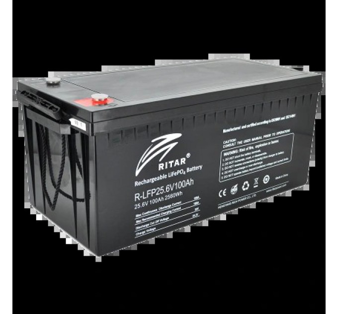 Літієва акумуляторна батарея Ritar R-LFP25.6V100Ah 25.6В 2.56кВт•ч 100А купити.