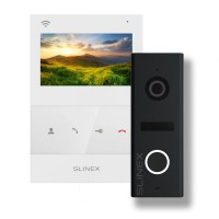 Комплект видеодомофон + панель вызова Slinex SQ-04N Cloud white + ML-17HD black