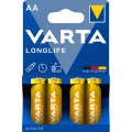 Батарейка Varta LONGLIFE AA BLI 4 ALKALINE