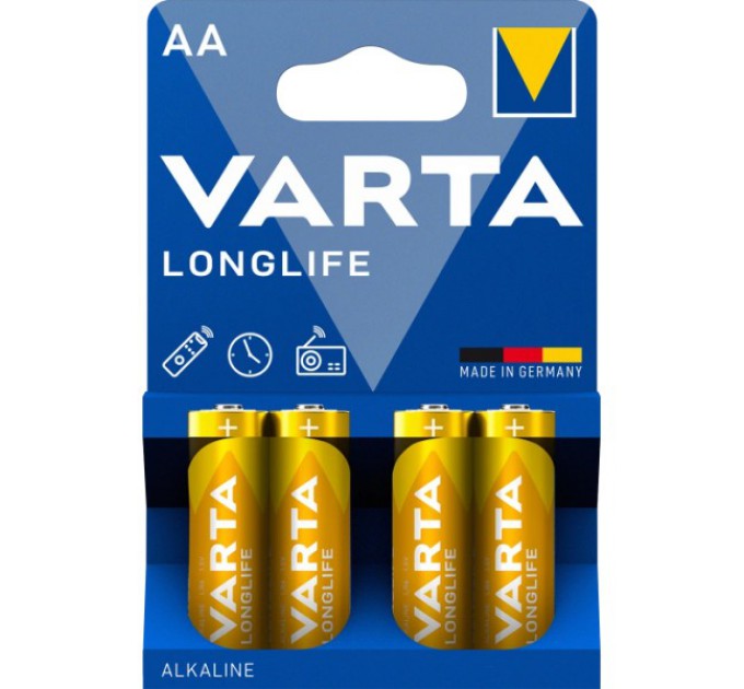 Батарейка Varta LONGLIFE AA BLI 4 ALKALINE
