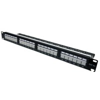 Патч-панель 19" 24xRJ-45 UTP, кат. 6a, із заднім організатором з пластиковими шторками, LW L&W L&W ELECTRONICAL LW-PP74