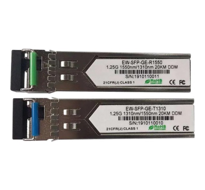Модуль SFP (комплект 2шт) Ewind EW-SFP-GE-T1310 / EW-SFP-GE-R1550 1.25G, Single-mode single Fiber, 20km,  LC connector, Tx1310/Rx1550nm : 1310nm is transmitter，1550nm is receiver