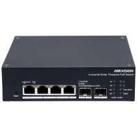 Комутатор 4 порти керований Hikvision DS-3T1506HP-EI-UPS PoE