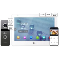 Комплект відеодомофону Neolight MEZZO Hybrid + SOLO IPW Graphite с уголком, PoE адаптер для вызовной панели