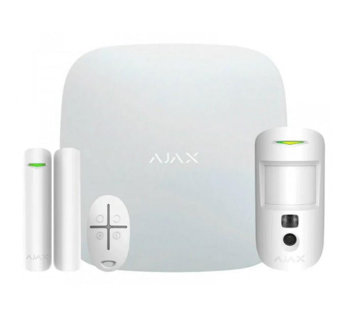 Комплект охоронної сигналізації з LTE Ajax StarterKit Cam Plus (8EU) UA white купити.
