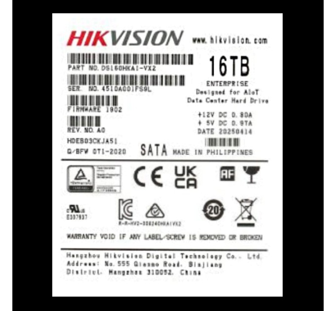 Жорсткий диск внутрішній Hikvsion DS160HKAI-VX2 купити.