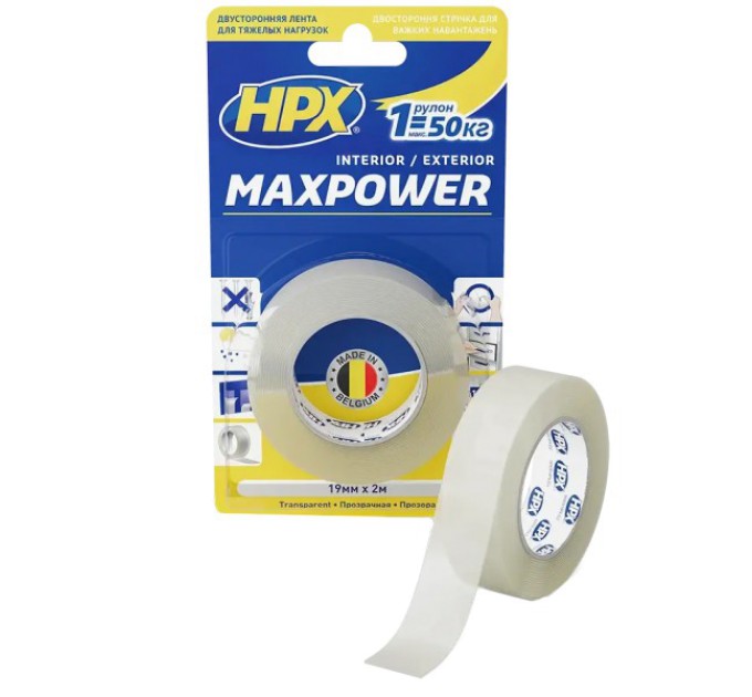 Стрічка двохстороння MAXPOWER HT1905 19мм х 5м купити.