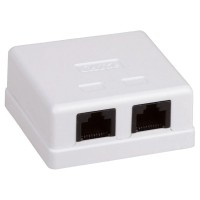 Розетка 2-портова RJ45 UTP, біла, 6 категорія Hypernet MB-UTP6-2