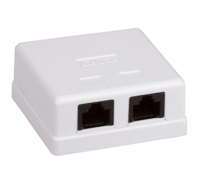 Розетка 2-портова RJ45 UTP, біла, 6 категорія Hypernet MB-UTP6-2 купити.