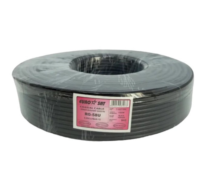 Кабель коаксіальний RG-58U (0.8СU+2.9PE+Al foil+64х0,12CCA) 5мм 100м купити.