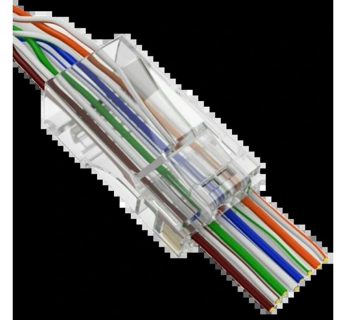 Конектор Merlion RJ-45 8P8C UTP Cat-5 (50 шт/уп.) для сквозного подключения купити.