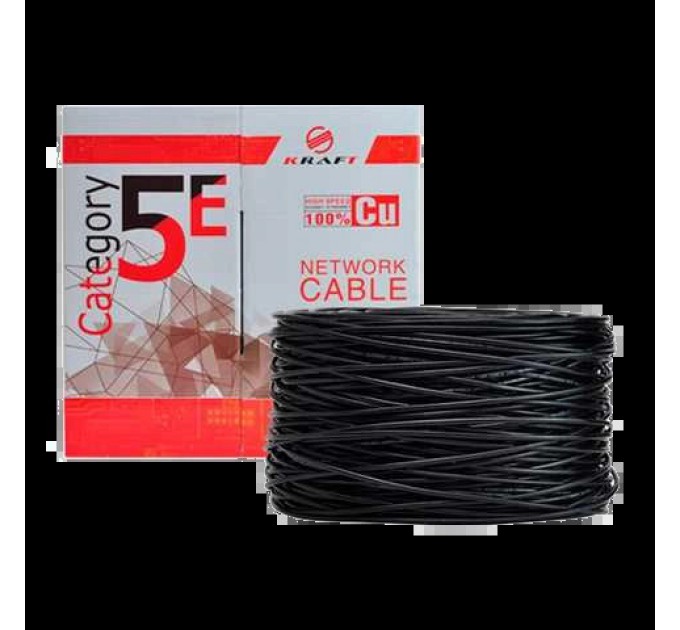 Кабель біметал зовнішній 305 м Kraft KRAFT UTP CAT5E 0.5 CCA купити.