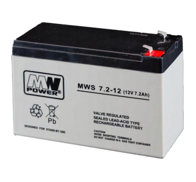 Акумуляторна батарея  MW Power MWS 7.2-12 (12V 7.2Ah) AGM