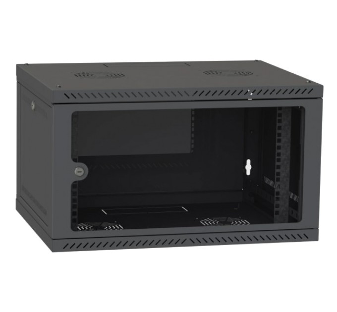 Шафа серверна IPCOM CH-6U 600x350 стекло RAL9005 купити.