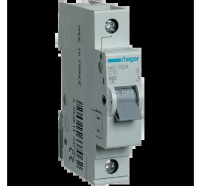 Автоматичний вимикач Hager In=10 А «C» 6kA MC110A