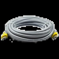 Кабель HDMI-HDMI, круглий Grey, конектор Grey/Yellow  Merlion V-Link High Speed 15.0m, v2,0, OD-8.2mm