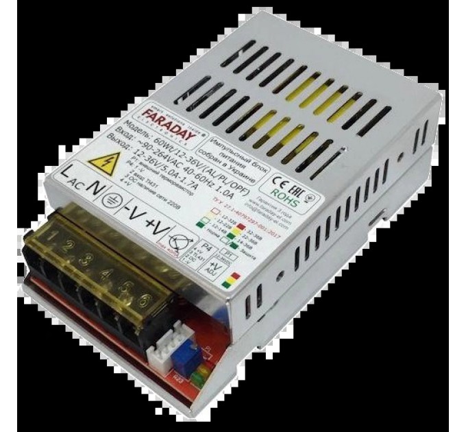 Блок живлення Faraday Electronics 60Wt/12-36V/ALU