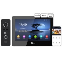 Комплект відеодомофону Neolight ALPHA Hybrid Black + PRIME FHD Black с уголком