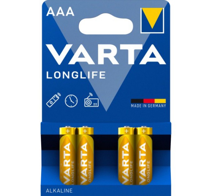 Батарейка Varta LONGLIFE AAA BLI 4 ALKALINE