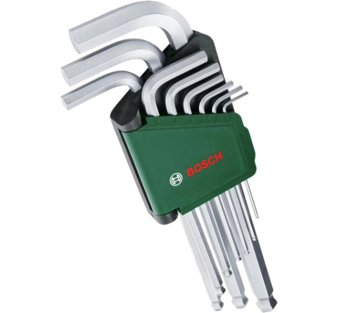 Набір шестигранних ключів Bosch (1600A02BX9) 9 шт 1.5-10 мм купити.
