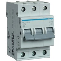 Автоматичний вимикач Hager In=25 А, 3п, С, 6 kA, 3м MC325A