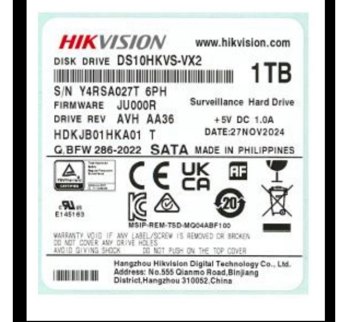 Жорсткий диск внутрішній Hikvsion DS10HKVS-VX2 купити.