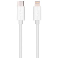 Кабель заряджання/синхронізації 1м білий 2E Type-C GlowUSB-C > Lightning