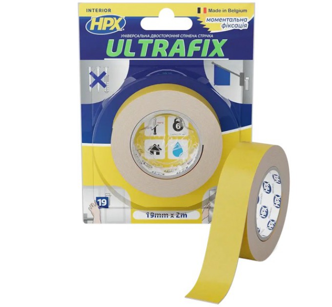 Стрічка двохстороння HPX DSU1902 ULTRAFIX 19мм х 2м купити.