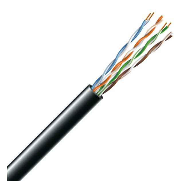 Кабель вита пара ЗЗКМ (UTP мідь наружний) ЗЗЦМ Cat. 5e U/UTP PE 4х2х24 AWG, (74269) бухта 305м.