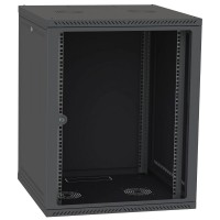 Шафа телекомунікаційна двері скло (чорна) IPCOM СН-18U 600х600 Шафа телекомунікаційна двері скло (чорна) IPCOM СН-18U 600х600