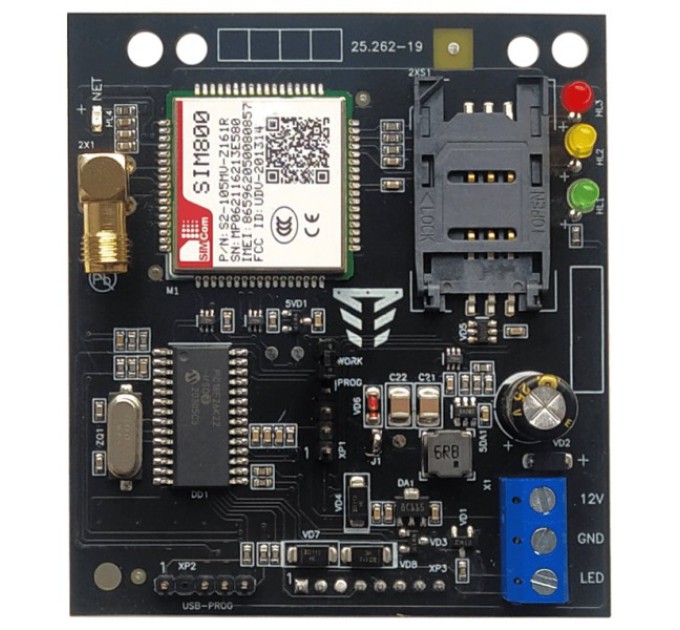 Модуль цифрового GSM-автодозвону Тірас  Tiras МЦА-GSM SIM900