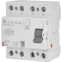 Реле диференційне (ПЗВ) ЕТІ 4р EFI6-P4 63/0,03 тип AC (6kA)