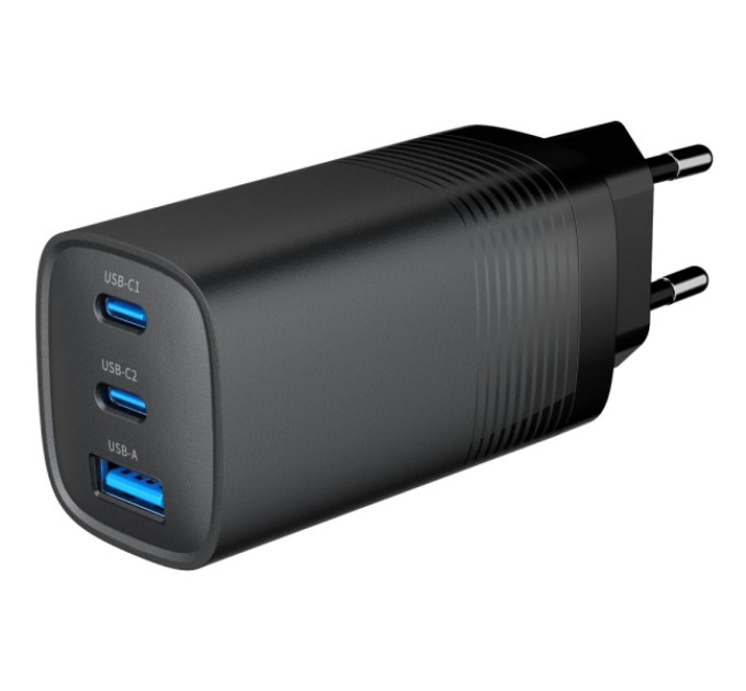 Мережевий зарядний пристрій Gembird TA-UC-PDQC65-01-BK (USB Type A + USB Type C) купити.