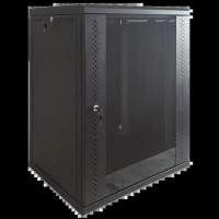 Шафа EServer 12U 600х500х637 стекло, черная