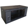 Шафа коммутаційна настінна 6U 600x350 розбірна чорна Hypernet WMNC-35-6U-FLAT-BLACK купити.