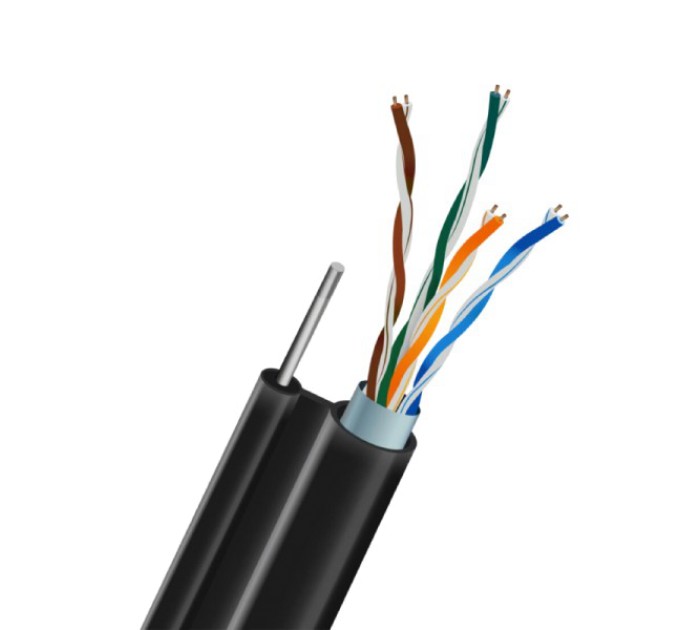 FTP CAT5E 0.5 CU зовнішній (LDPE) з самонесучим дротом Trinix Кабель TRINIX