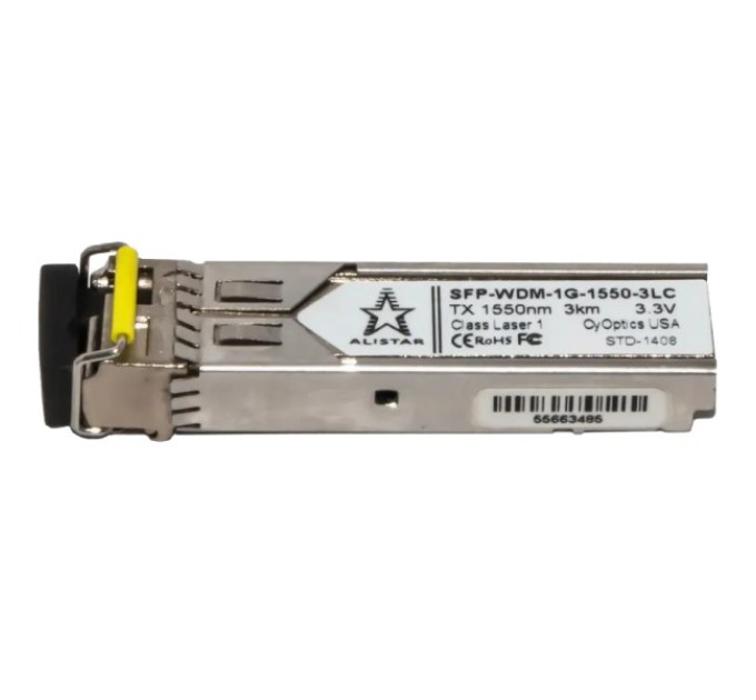 Модуль ALISTAR SFP-1G-BX-D-L03 SFP 1G 1SM WDM LC 3KM TX1550/RX1310nm DDM