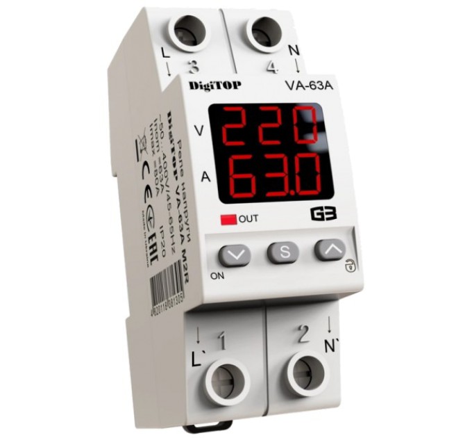 Реле напруги DigiTop VА-63A M2R купити.