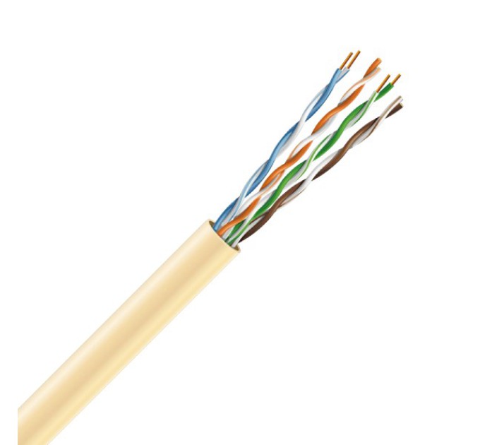 мідь безгалогенна LSZH 4х2х24 AWG (70328) бухта 305м. Жовтий ЗЗКМ ЗЗЦМ Кабель UTP Cat. 5e U/UTP LSZH
