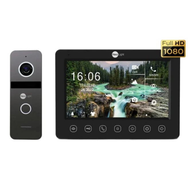 Комплект відеодомофону Neolight NeoKIT FHD Pro B/GRAPHITE (KAPPA + HD + SOLO FHD) купити.