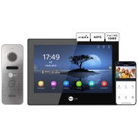 Комплект відеодомофону Neolight ALPHA Hybrid Black + PRIME FHD Silver с уголком