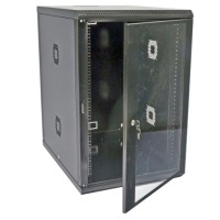 Шафа 600х800х907мм, акрилове скло, чорна  19", 18U