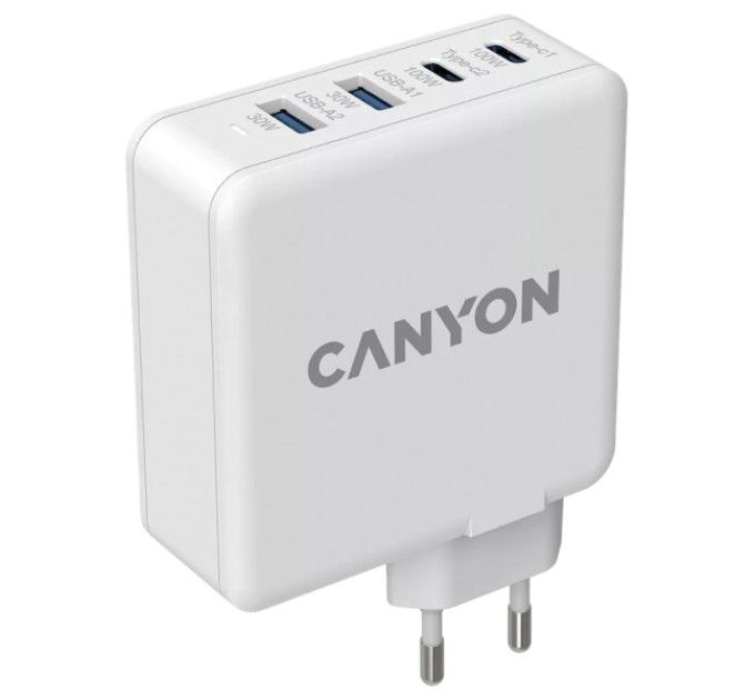 Мережевий зарядний пристрiй Canyon Canyon H-65 white (GAN 100W)