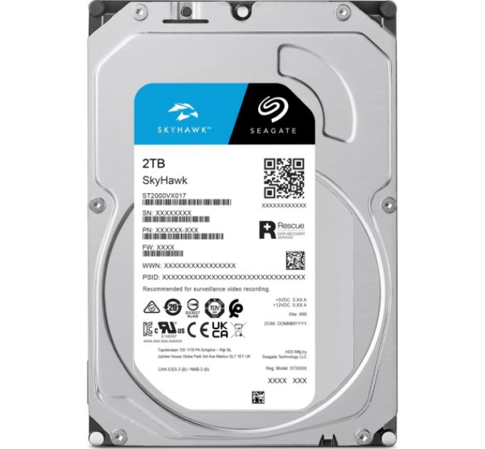Жорсткий диск внутрішній Seagate SkyHawk ST2000VX017 2Тб купити.