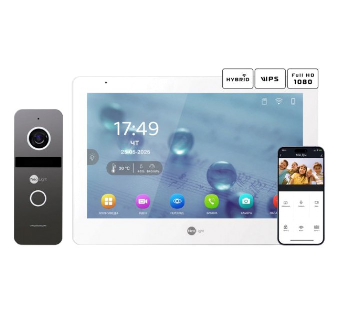 Комплект відеодомофону Neolight MEZZO Hybrid + SOLO FHD Graphite купити.