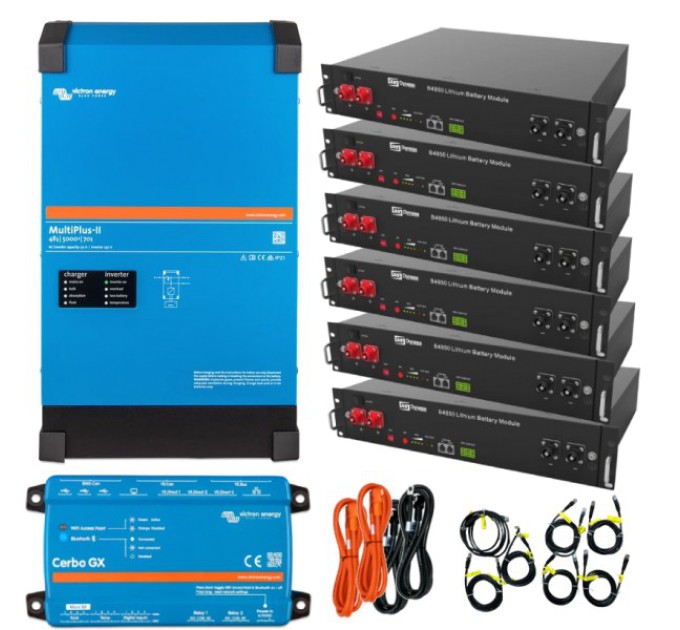 Система безперебійного живлення однофазна VictronEnergy MultiPlus-II + Dyness 4кВт 14.4кВт•ч купити.
