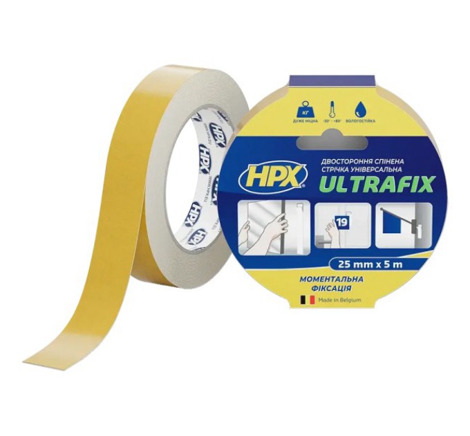 Стрічка двохстороння HPX DSU2505 ULTRAFIX 25мм х 5м купити.