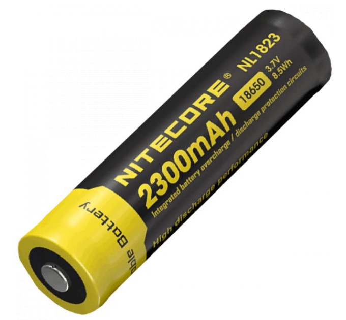 Акумулятор Li-Ion 18650 3.7V (2300 мА•г) захищений Nitecore NL1823 купити.