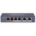 4-канальний Ethernet некерований POE Hikvision DS-3E0106P-E/M